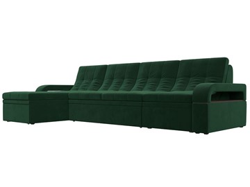 Угловой раскладной диван Лига-035 Лонг, Зеленый (Велюр) в Ульяновске