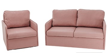 Набор мебели Brendoss Амира розовый диван + кресло в Ульяновске