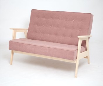 Прямой диван Ретро, двухместный (беленый дуб / RS 12 - розовый) в Ульяновске