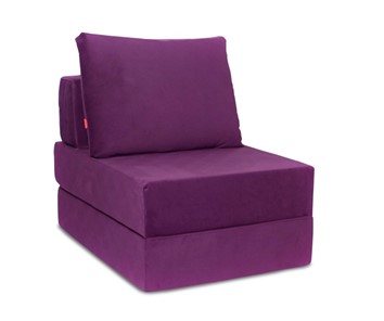 Кресло бескаркасное Окта, велюр фиолетовый в Ульяновске