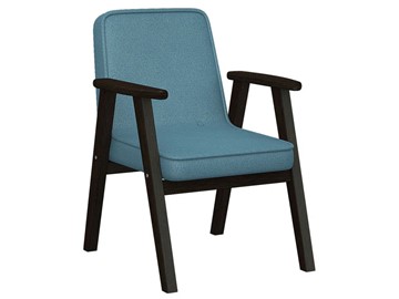 Мягкое кресло Ретро ткань голубой, каркас венге в Ульяновске
