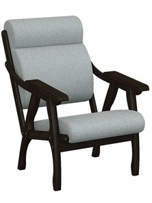 Мягкое кресло Вега 10 ткань серый, каркас венге в Ульяновске