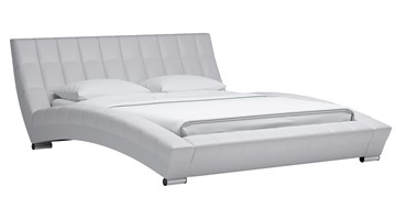 Спальная кровать Оливия 160 арт. Марика 483 к/з (белый) с основанием в Ульяновске