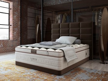 Кровать в спальню Chocolate Compact/Basement 180х200, Микровелюр (Manhattan Лесной каштан) в Ульяновске