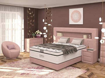 Кровать Smart/Podium M 160х200, Флок (Велсофт Винтажный розовый) в Ульяновске