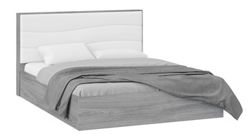 Кровать с мягкой спинкой Миранда тип 1 (Дуб Гамильтон/Белый глянец) в Ульяновске