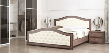 Спальная кровать СВ-Стиль Стиль 1, 160х190, кожзам, с основанием в Ульяновске