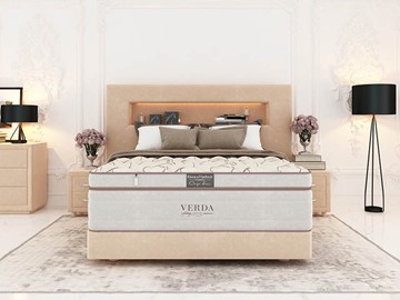 Кровать двуспальная Smart Compact/Podium M 160х200, Флок (Велсофт Бежевый) в Ульяновске