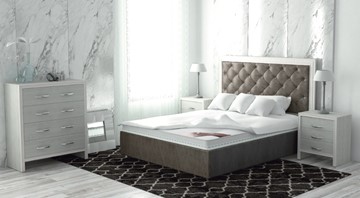 Кровать двуспальная Сарма Манхэттен 180х200 (с основанием), с высотой спинки - 140 см в Ульяновске