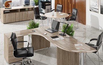 Офисный комплект мебели Wave 2, рабочий стол и конференц-стол в Ульяновске