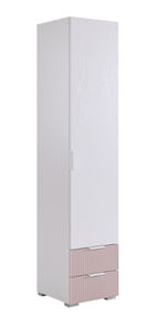 Шкаф-пенал с ящиками Зефир 107.01 (белое дерево/пудра розовая (эмаль)) в Ульяновске