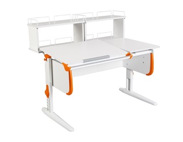 Детский стол-трансформер 1/75-40 (СУТ.25) + Polka_zz 1/600 (2 шт.)  белый/белый/Оранжевый в Ульяновске