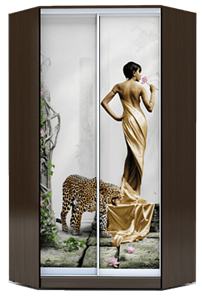 Шкаф 2300х1103, ХИТ У-23-4-77-03, Девушка с леопардом, венге в Ульяновске
