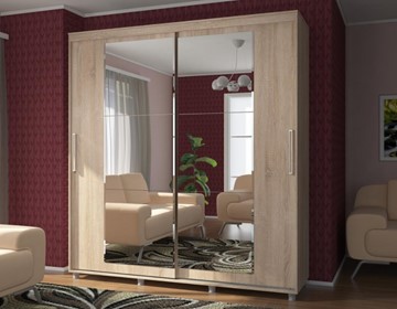 Шкаф 2-х дверный Комфорт №12 2.0 с прямоугольными зеркалами в Ульяновске