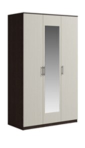 Шкаф 3 двери Genesis Светлана, с зеркалом, венге/дуб молочный в Ульяновске
