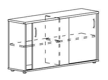 Шкаф-купе низкий Albero, для 2-х столов 60 (124,4х36,4х75,6) в Ульяновске