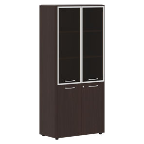 Шкаф комбинированный с дверьми в алюминиевой рамке с замком DIONI Венге DHC 85.7(Z)  (850х430х1930) в Ульяновске