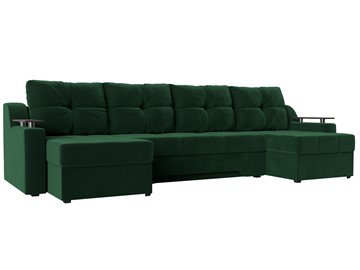П-образный диван Сенатор, Зеленый (Велюр) боннель в Ульяновске
