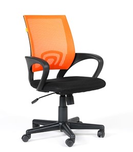 Кресло компьютерное CHAIRMAN 696 black Сетчатый акрил DW66 оранжевый в Ульяновске