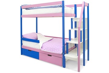 Детская двухъярусная кровать Svogen синий-лаванда в Ульяновске