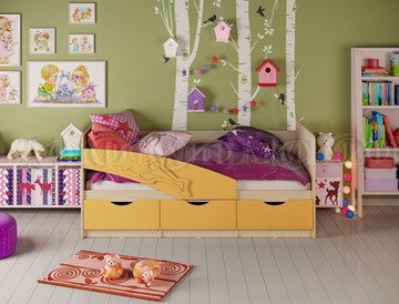 Кровать в детскую Дельфин, Желтый матовый 80х200 в Ульяновске
