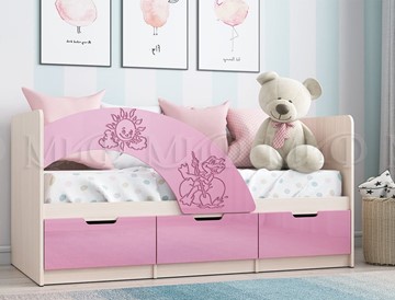 Детская кровать с ящиками Юниор-3, Розовый металлик в Ульяновске