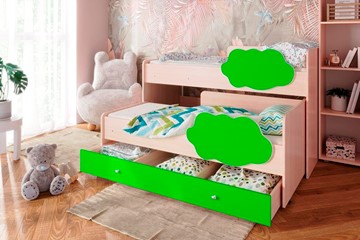 Детская двухэтажная кровать Соник 1.6 с ящиком, Лайм в Ульяновске