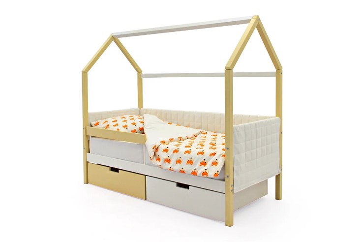 Детская кровать-домик «Svogen бежево-белый» мягкая в Ульяновске - изображение 4
