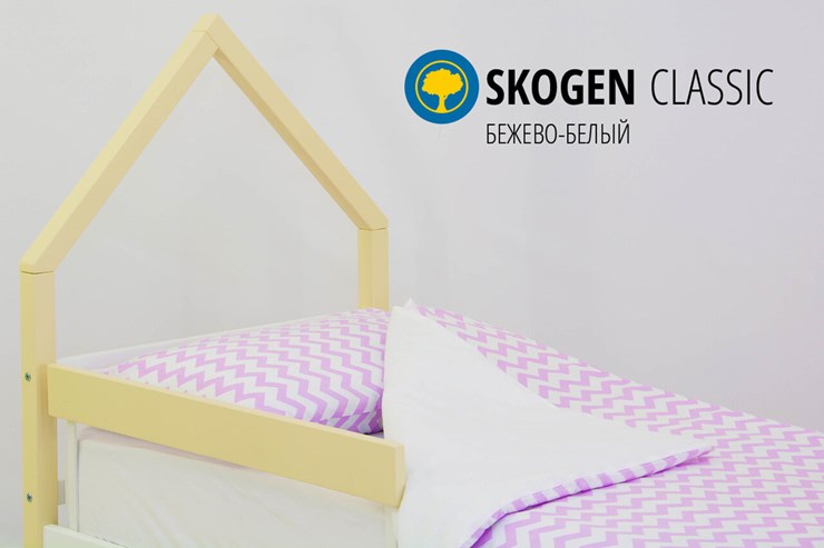 Кровать-домик детская мини Skogen бежево-белый в Ульяновске - изображение 3