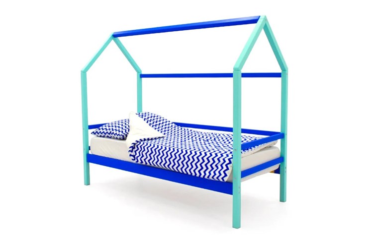 Кровать-домик в детскую Svogen синий-мятный в Ульяновске - изображение 1