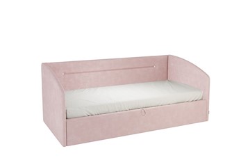 Детская кровать 0.9 Альба (Софа), нежно-розовый (велюр) в Ульяновске