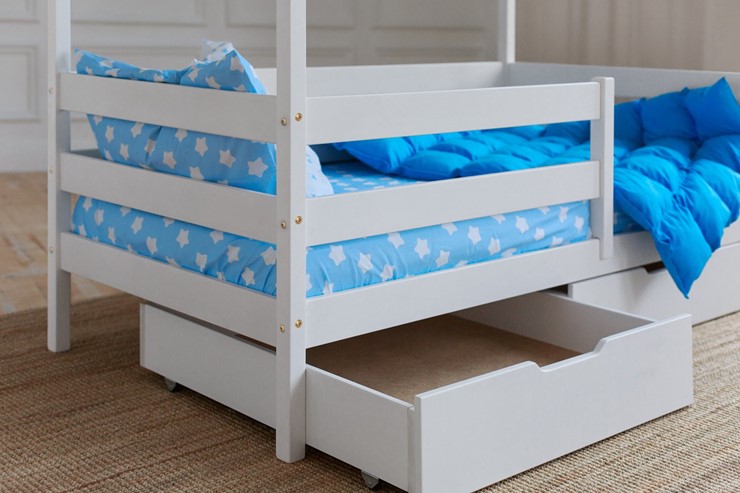 Детская кровать Домик с ящиками, цвет белый в Ульяновске - изображение 3