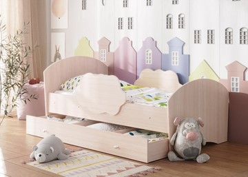 Детская кровать Тучка с ящиком, корпус Дуб млечный, фасад Дуб млечный в Ульяновске