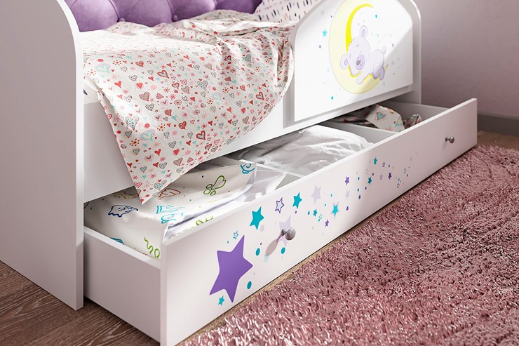Кровать с бортиками Звездочка с бортиком, Фиолетовый в Ульяновске - изображение 1