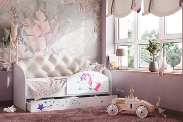 Односпальная детская кровать Звездочка с бортиком, Бежевый в Ульяновске