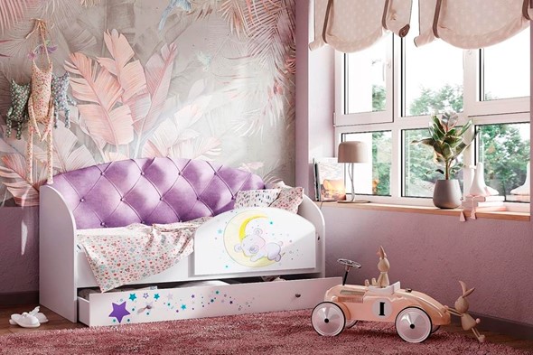 Кровать с бортиками Звездочка с бортиком, Фиолетовый в Ульяновске - изображение
