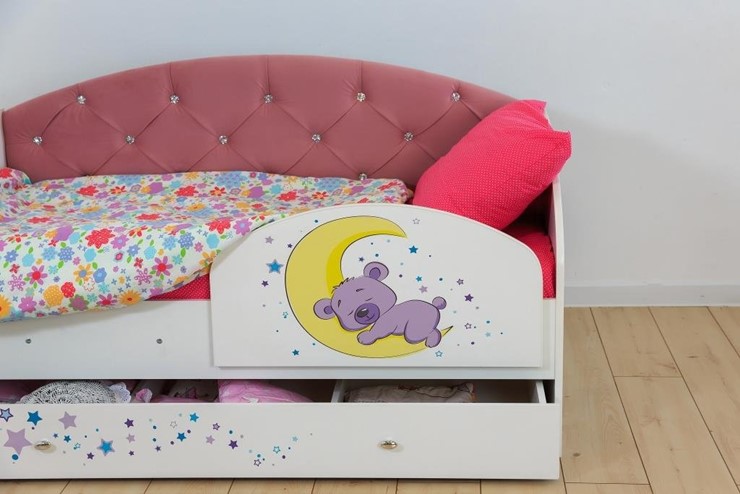 Детская кровать с ящиками Звездочка с бортиком, Розовый в Ульяновске - изображение 7