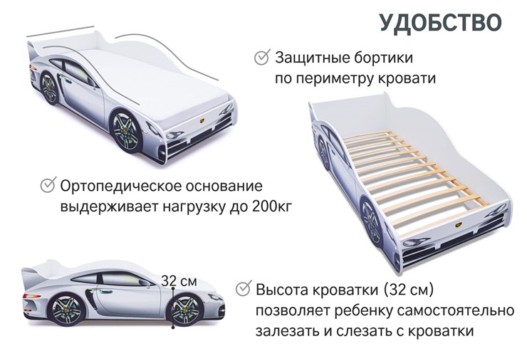 Детская кровать-машина Porsche в Ульяновске - изображение 6
