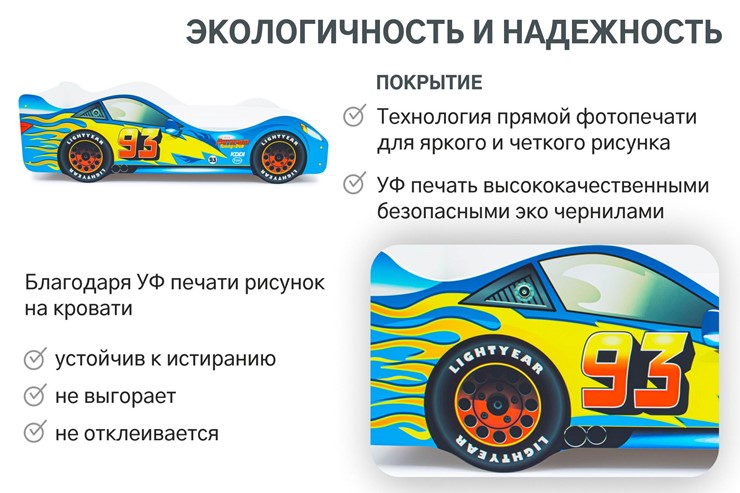 Кровать-машина Тачка синяя в Ульяновске - изображение 6