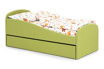 Кровать с ящиком Letmo авокадо (рогожка) в Ульяновске