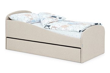 Кровать в детскую с ящиком Letmo карамель (рогожка) в Ульяновске