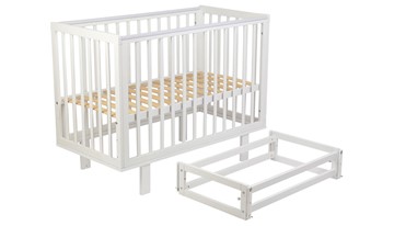 Кровать для новорожденных серия 3400 POLINI Kids Simple 340 с маятником Белый в Ульяновске - предосмотр 3