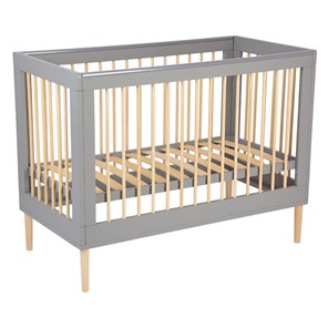 Кровать для новорожденных POLINI Kids Simple 360 Серый / Натуральный в Ульяновске