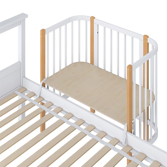 Приставная кровать POLINI Kids Simple 105 Белый / Бук в Ульяновске - изображение 3