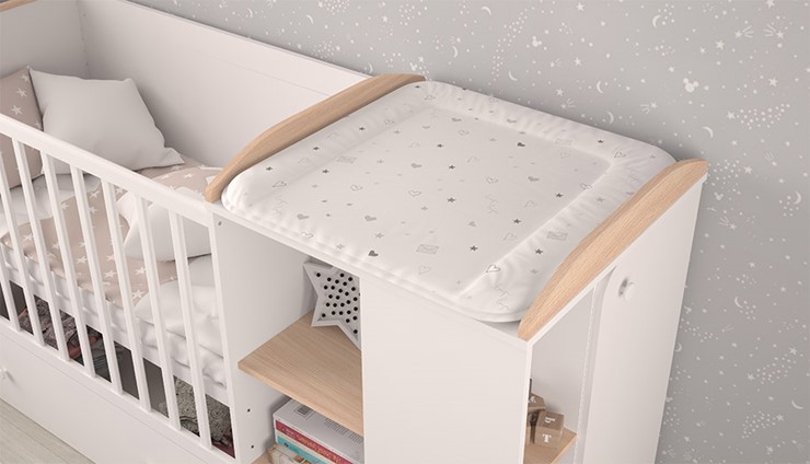 Детская кровать с комодом POLINI Kids Ameli 800 Белый / Дуб пастельный, серия AMELI в Ульяновске - изображение 4