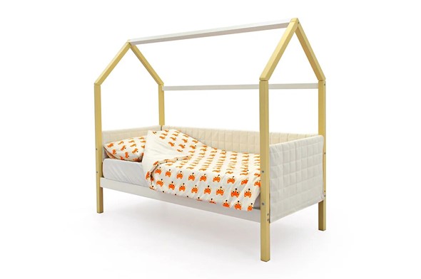 Детская кровать-домик «Svogen бежево-белый» мягкая в Ульяновске - изображение
