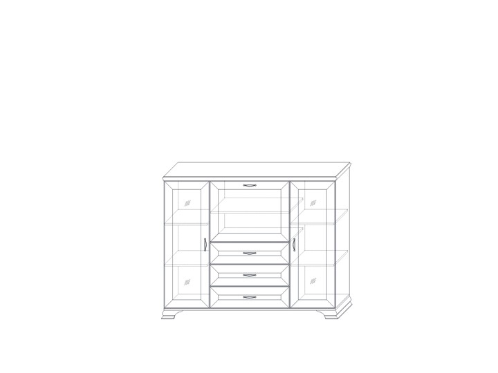 Низкий шкаф (2 стеклодвери) Сиена, Бодега белый / патина золото в Ульяновске - изображение 1