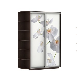 Шкаф Экспресс 1500x600x2200, со стеллажом, Орхидея белая/венге в Ульяновске - предосмотр