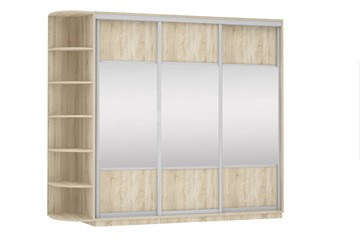 Шкаф 3-дверный Экспресс (Комби), со стеллажом 2400х600х2400, дуб сонома в Ульяновске