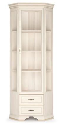 Угловой шкаф-витрина Сиена, Бодега белый / патина золото в Ульяновске - изображение
